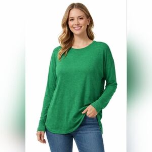 Michael Kors Women's Long Sleeve Crewneck Top in Kelly Green